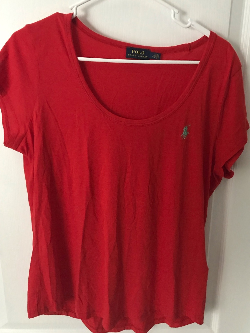 Ralph Lauren Red Scoop Neck Short Sleeve Tee